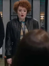 Leah Byrne Dept Q Bomber Leather Jacket